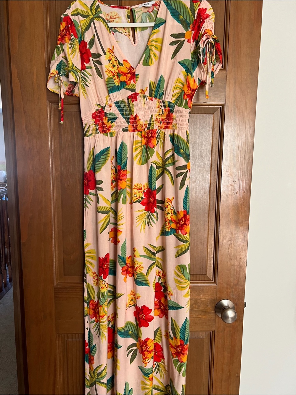Bar III Pink Floral Print Maxi Dress